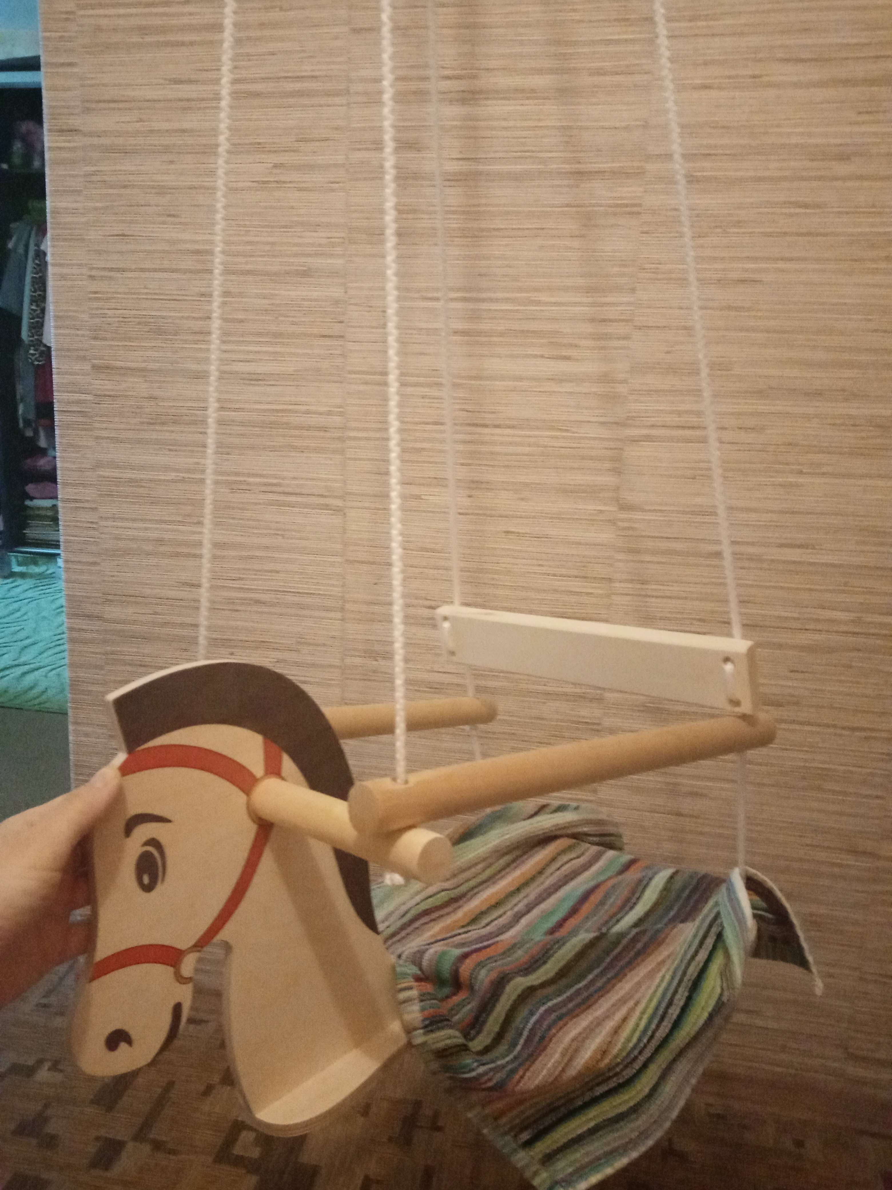 Фотография покупателя товара Качели детские подвесные "Конь", деревянные, сиденье 30×30см - Фото 3