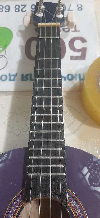 Фотография покупателя товара Музыкальный инструмент гитара-укулеле "Цветы" 55х20х6 см - Фото 1