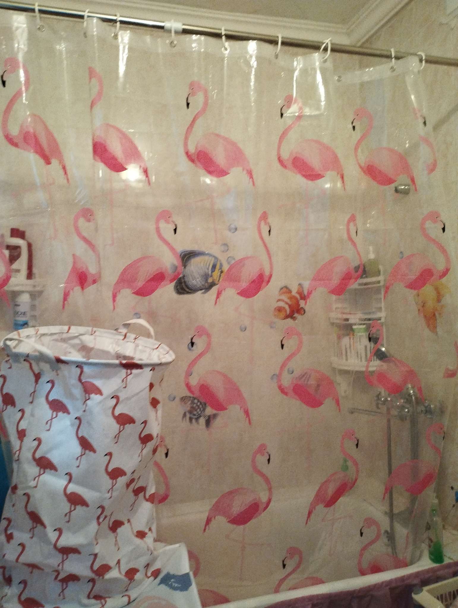 Фотография покупателя товара Штора для ванной комнаты SAVANNA «Фламинго», с люверсами, 180×180 см, PEVA - Фото 1