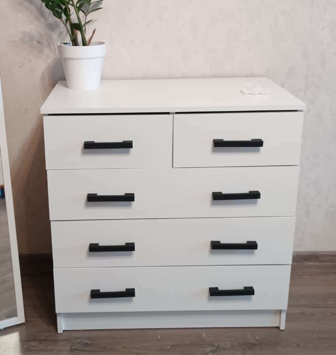 Фотография покупателя товара Комод для хранения «Эра. К800–3/2», 5 ящиков, 800×440×830 мм, цвет цвет дуб вотан/белый - Фото 7