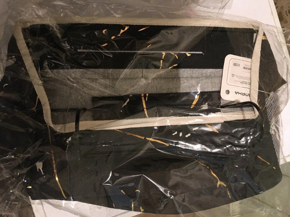 Фотография покупателя товара Органайзер подвесной с карманами Доляна «Мрамор», 3 отделения, 31×11×27 см, цвет чёрный