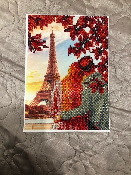 Фотография покупателя товара Алмазная мозаика с частичным заполнением на холсте «Париж», 15 х 21 см - Фото 4