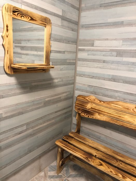 Фотография покупателя товара Зеркало для бани и сауны «Резное», 53×53×1.6 см, настенное, с полкой, обожжённое, «Добропаровъ» - Фото 1