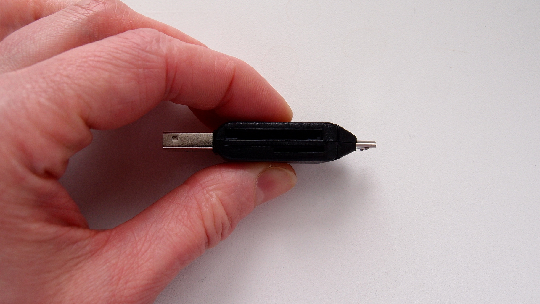 Фотография покупателя товара Картридер-OTG LuazON LNCR-001, подключение microUSB и USB, слоты SD microSD, черный - Фото 4