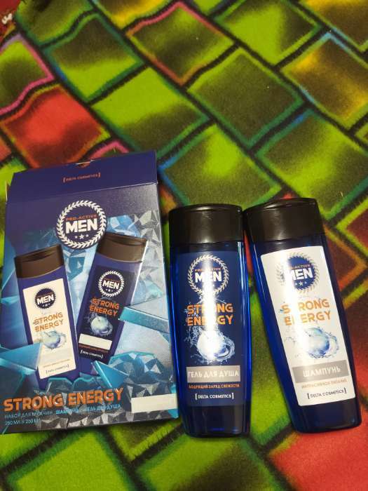 Фотография покупателя товара Подарочный набор для мужчин Strong Energy: гель для душа, 250 мл + шампунь, 250 мл