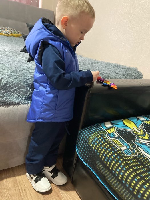 Фотография покупателя товара Жилет детский, цвет василёк, рост 116-122 см - Фото 5