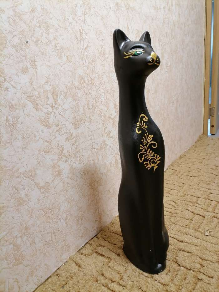 Фотография покупателя товара Копилка "Кот", акрил, чёрная, стразы, 48 см, микс - Фото 2