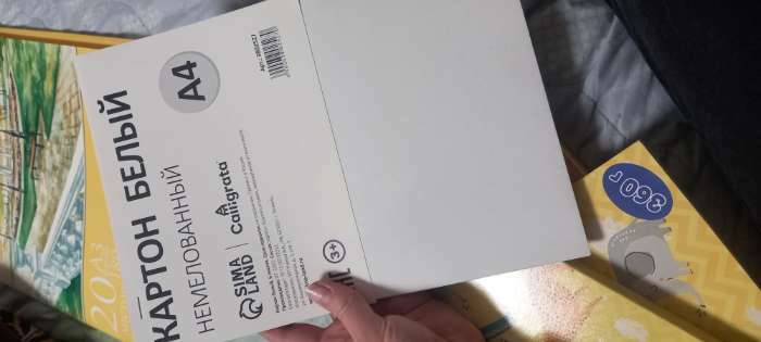 Фотография покупателя товара Картон белый А4, 6 листов, 190 г/м2 Calligrata, немелованный на скобе, ЭКОНОМ - Фото 1