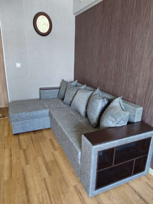 Фотография покупателя товара Угловой диван «Дубай лайт», еврокнижка, угол левый, рогожка, цвет серый - Фото 1