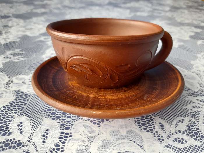 Фотография покупателя товара Чашка "Какао", декор, красная глина, 0.2 л - Фото 2