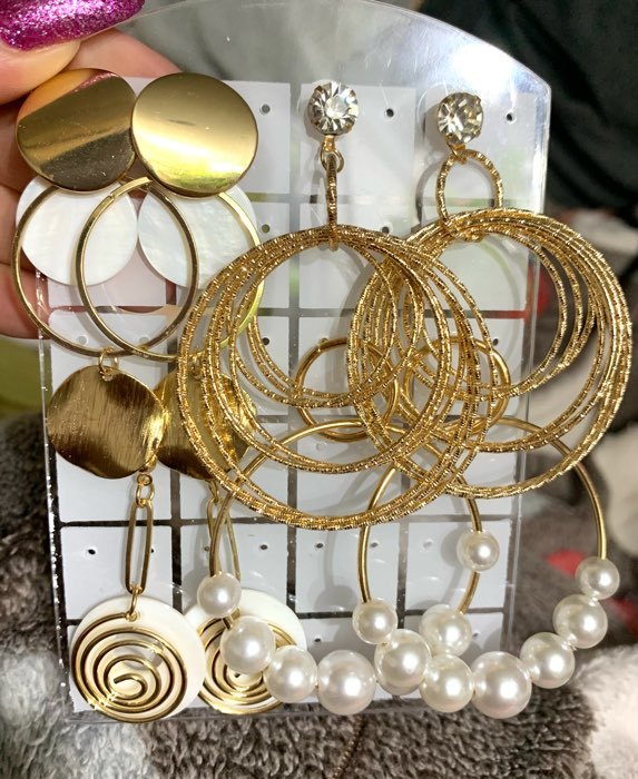 Фотография покупателя товара Серьги с жемчугом «Нежность» два кольца с бусинами, цвет белый в золоте - Фото 1