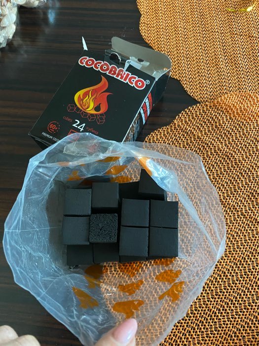 Фотография покупателя товара Кокосовый уголь для кальяна Cocobrico, 24 кубика
