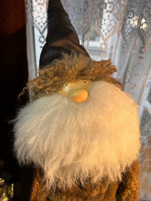 Фотография покупателя товара Кукла интерьерная "Дед Мороз в коричневой шубке с мешком подарков" 27х14х62 см - Фото 1