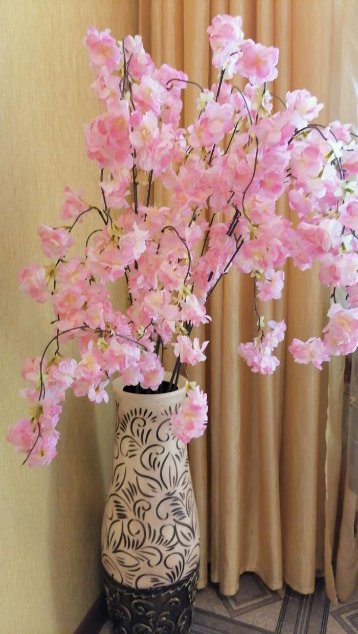 Фотография покупателя товара Цветы искусственные "Ветка яблони" 4х124 см, розовый - Фото 2