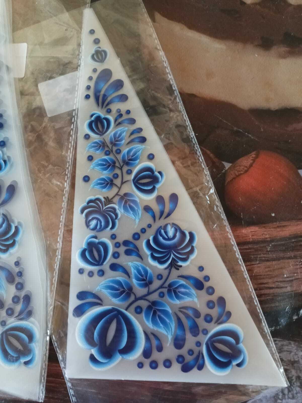 Фотография покупателя товара Термонаклейка «Гжель цветы», уголок справа, 15×30 см, набор 10 шт. - Фото 3