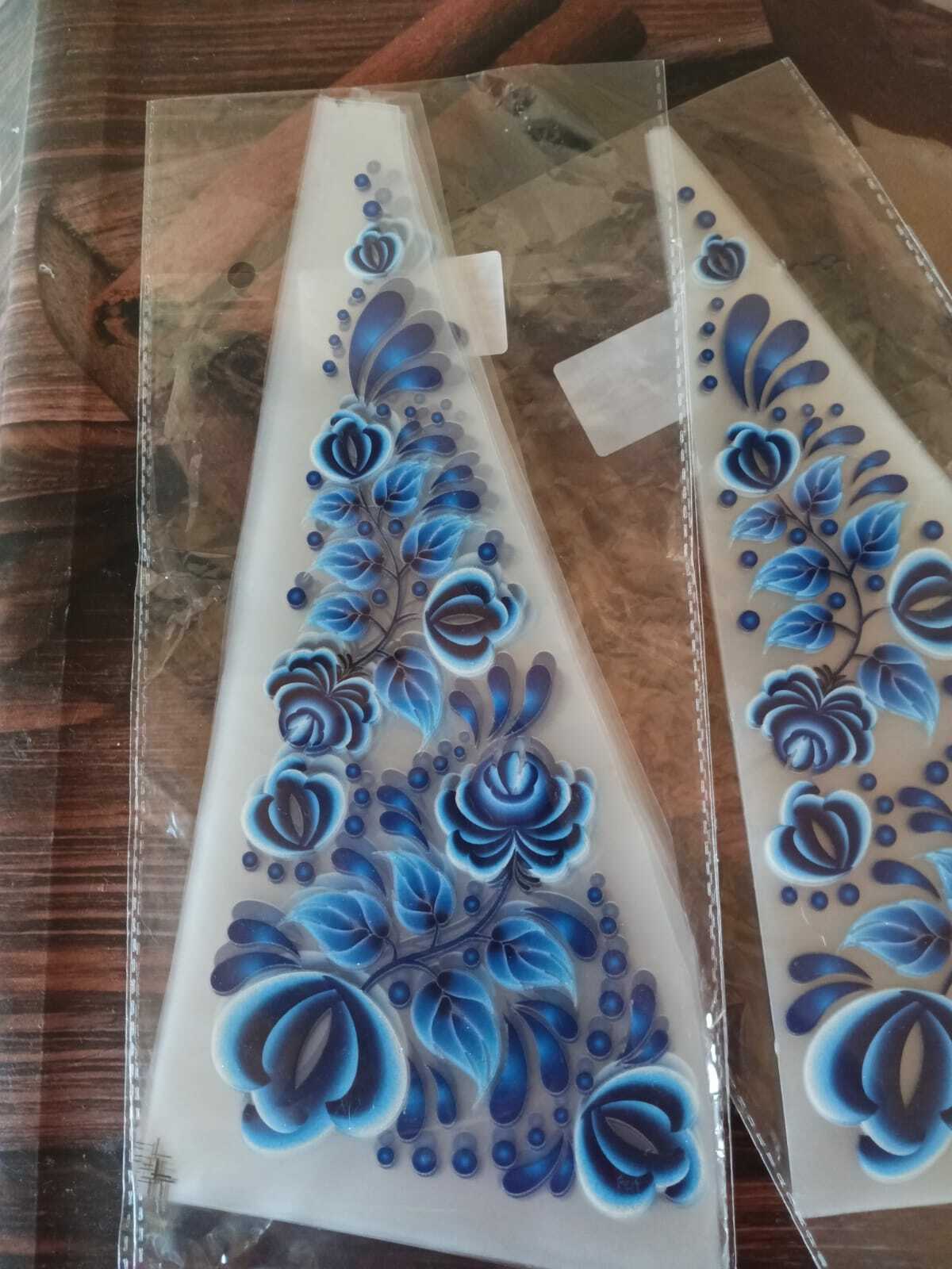 Фотография покупателя товара Термонаклейка «Гжель цветы», уголок слева, 15×30 см, набор 10 шт. - Фото 1