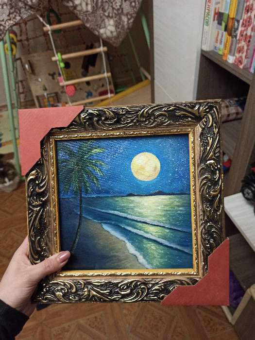 Фотография покупателя товара Рама для картин (зеркал) 20 х 20 х 4 см, дерево "Версаль", золотая - Фото 6