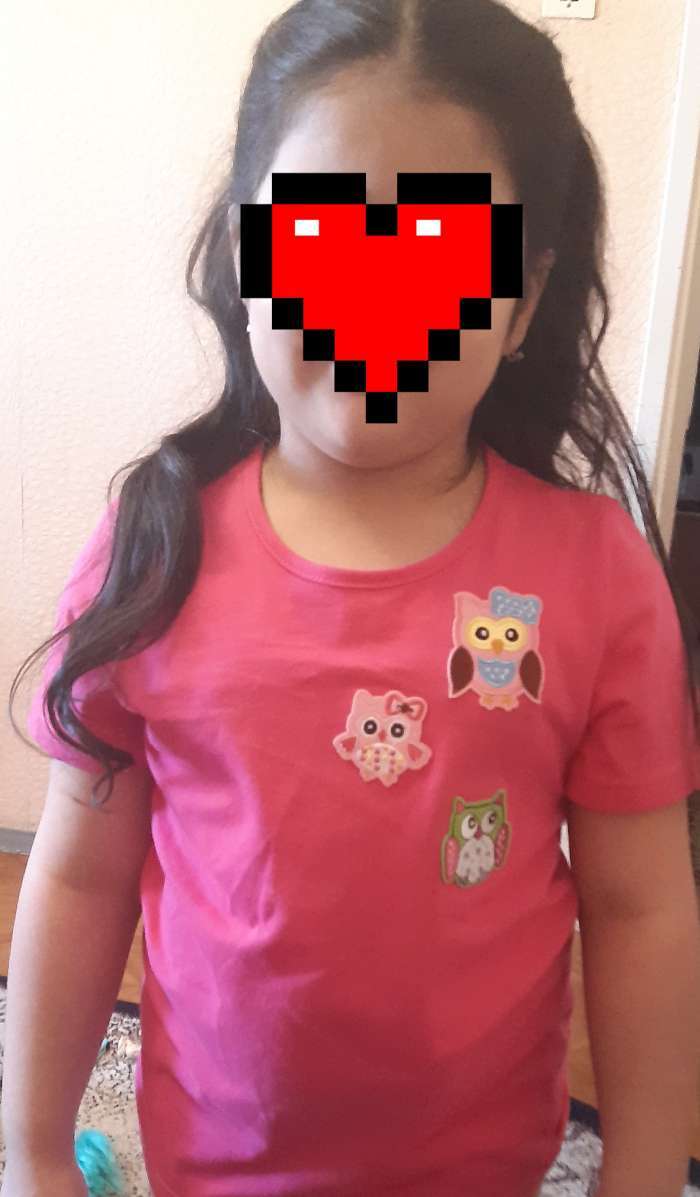 Фотография покупателя товара Футболка детская, цвет фуксия микс, рост 128 см - Фото 1