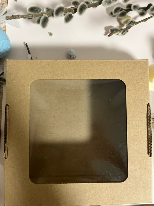 Фотография покупателя товара Коробка самосборная, с окном, крафт, бурая, 16 х 16 х 6 см - Фото 2