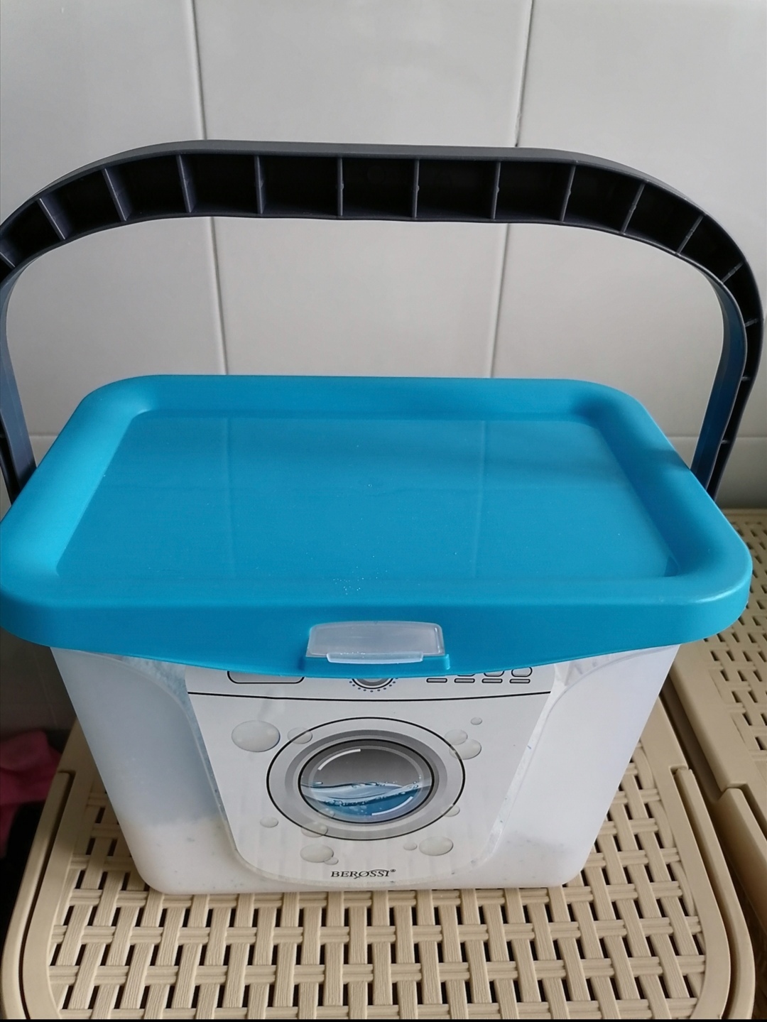 Фотография покупателя товара Контейнер для стирального порошка, 6 л, цвет голубая лагуна - Фото 14