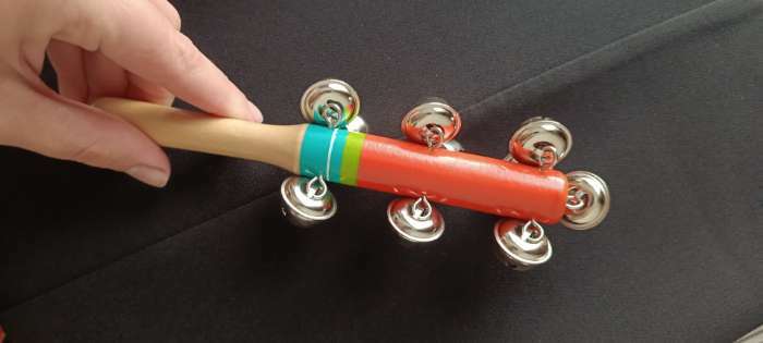 Фотография покупателя товара Игрушка с бубенцами «Весёлая мелодия», цвет оранжевый - Фото 1