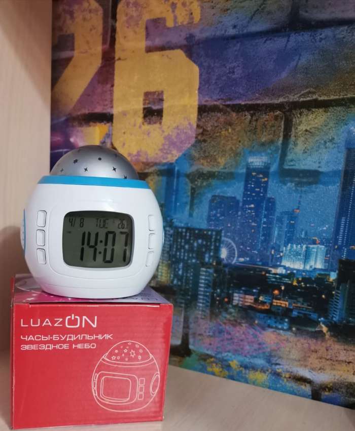 Фотография покупателя товара Будильник Luazon LB-10 "Звездное небо", часы, 8 мелодий, белый - Фото 3