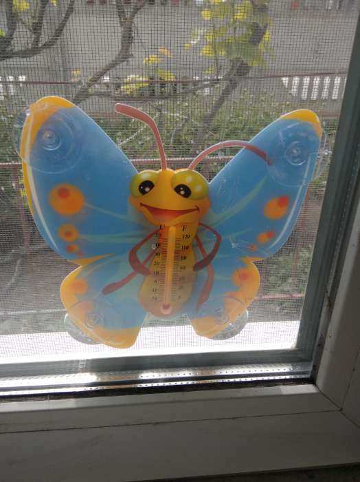 Фотография покупателя товара Пластиковый термометр оконный "Бабочка" в пакете