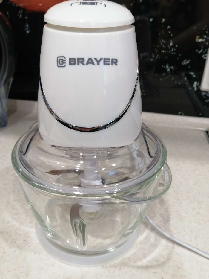 Фотография покупателя товара Измельчитель BRAYER BR1403, стекло, 500 Вт, 1 л, белый - Фото 8