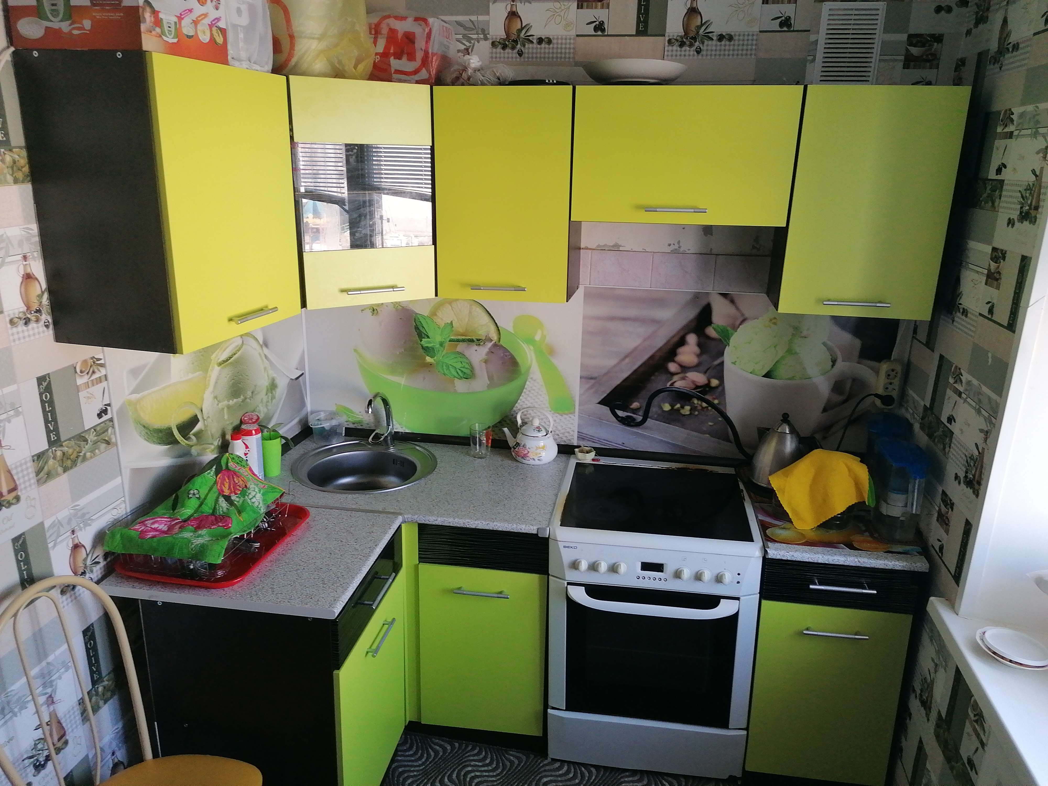 Фотография покупателя товара Кухонный Гарнитур Алиса 9, 1100 х 2000 мм, цвет Венге/Лайм - Фото 5