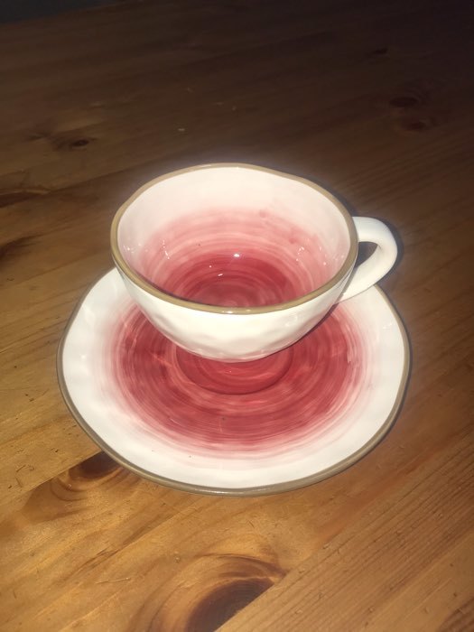 Фотография покупателя товара Чайная пара керамическая Доляна «Космос», 2 предмета: чашка 250 мл, блюдце d=16 см, цвет красный - Фото 7