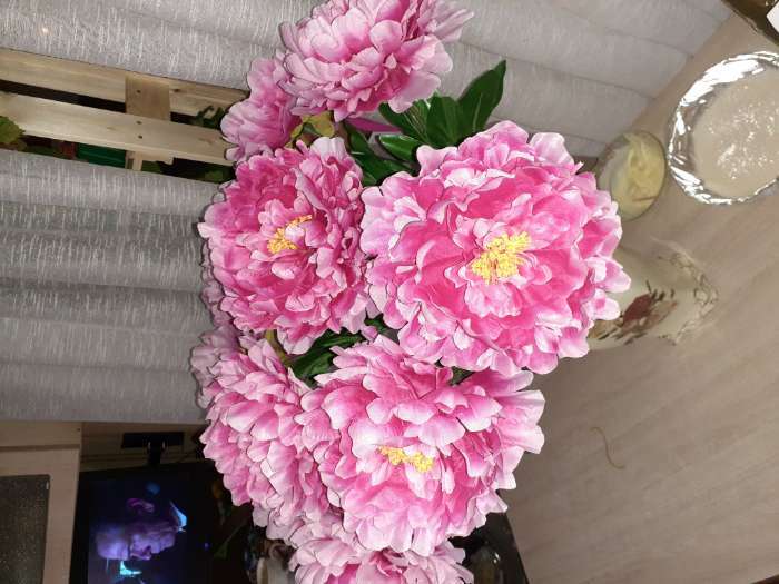 Фотография покупателя товара Цветы искусственные "Пион бархатный" 15х55 см, розовый