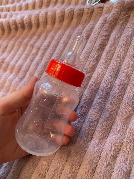 Фотография покупателя товара Бутылочка для кормления детская приталенная, 150 мл, от 0 мес., цвет красный - Фото 5