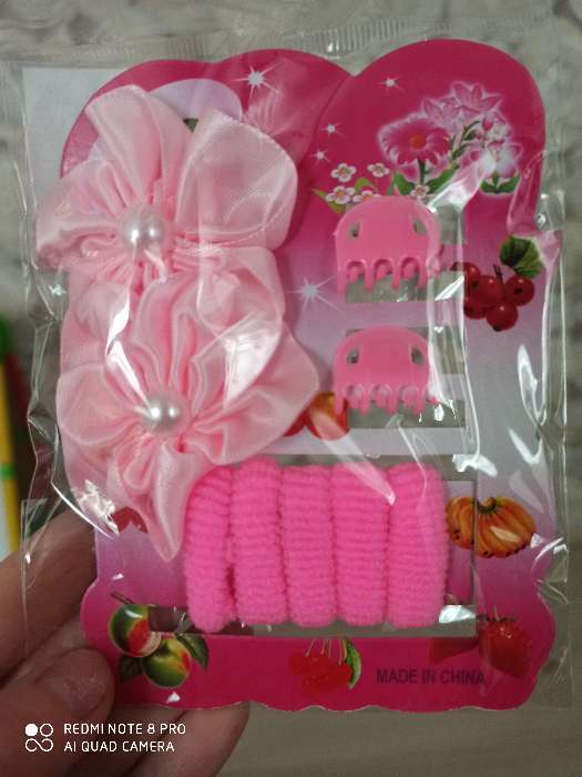 Фотография покупателя товара Набор для волос "Софи" (7 резинок, 2 краба) цветы с бусиной, розовый - Фото 2