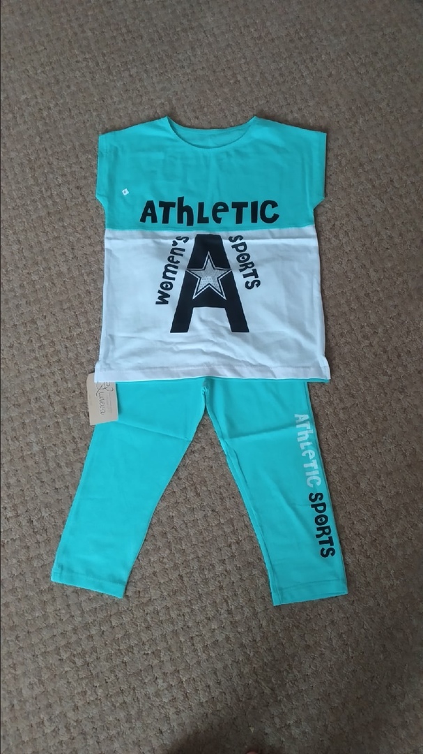 Фотография покупателя товара Комплект для девочки, цвет мятный/белый, рост 128 см (64) - Фото 2