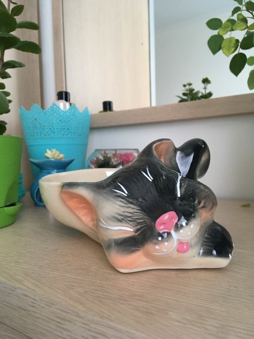Фотография покупателя товара Клубочница "Кошка", керамика, 22 см, микс - Фото 3