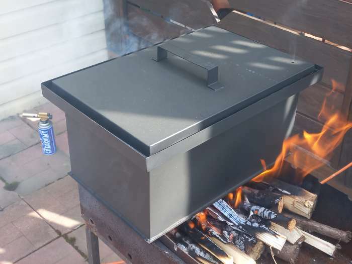 Фотография покупателя товара Коптильня одноярусная, 44×29.4×24.3 см, сталь 1 мм - Фото 1