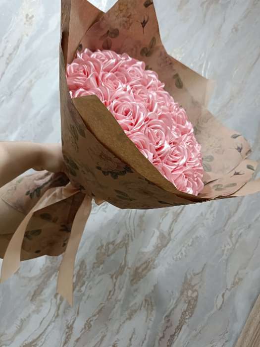 Фотография покупателя товара Бумага упаковочная, крафт бурый "Нежность в цветах",  50 х 70  см - Фото 1