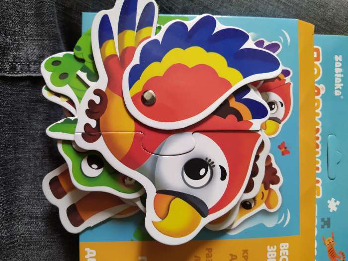 Фотография покупателя товара Пазлы подвижные «Весёлые зверята», 4 пазла, 8 деталей - Фото 2