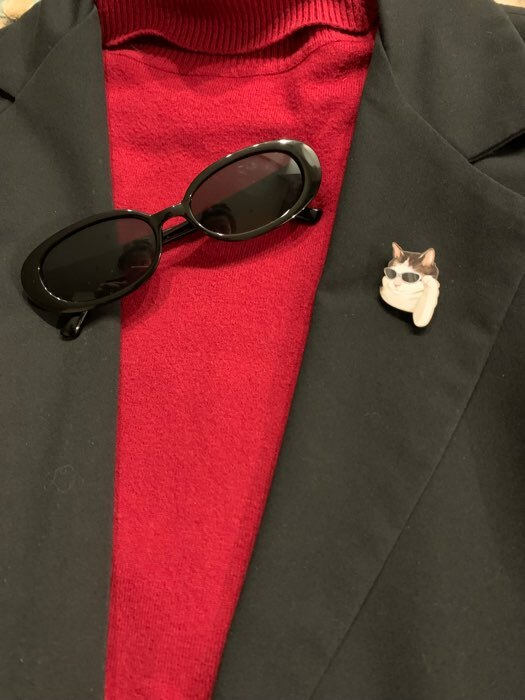Фотография покупателя товара Значок деревянный «Кот в очках», серия мемы , 2,4 х 3,2 см
