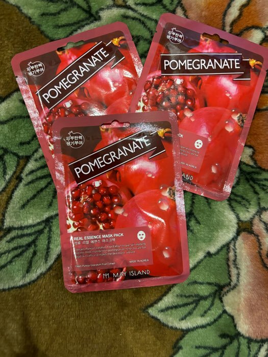 Фотография покупателя товара УЦЕНКА Маска тканевая May Island с гранатом, 25 мл - Фото 1