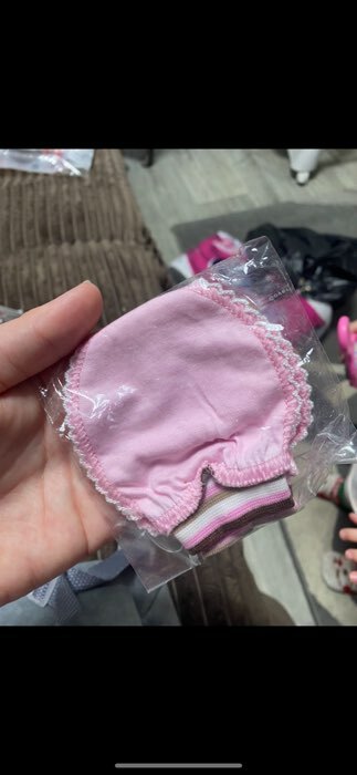 Фотография покупателя товара Царапки детские, цвет розовый, возраст 0-3 мес - Фото 1