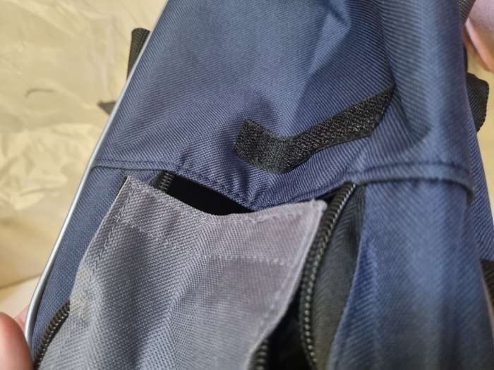 Фотография покупателя товара Сумка-тележка хозяйственная на молнии, 2 наружных кармана, цвет синий/серый