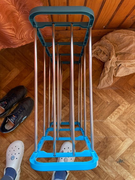 Фотография покупателя товара Обувница Доляна, 4 яруса, 42×19×59 см, цвет синий - Фото 19