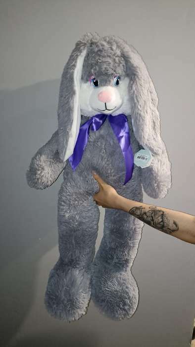 Фотография покупателя товара Мягкая игрушка «Заяц Проша», цвет серый, 100 см - Фото 1