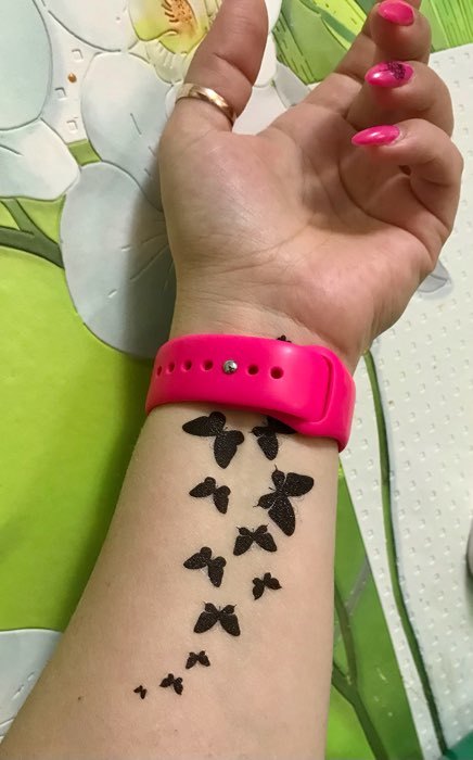 Фотография покупателя товара Татуировка на тело "Черные бабочки" 5,5х12 см