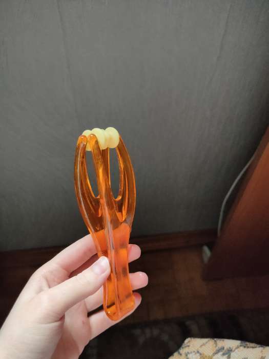 Фотография покупателя товара Массажёр для пальцев рук, 14.5×3.8×3.2 см, 2 ролика, оранжевый - Фото 1