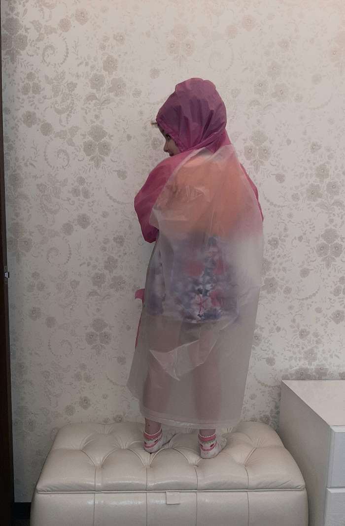 Фотография покупателя товара Дождевик детский «Гуляем под дождём», розовый, XL - Фото 4