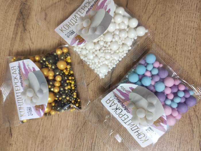 Фотография покупателя товара Кондитерская посыпка с мягким центром матовая «Жемчуг» розовая, сиреневая, голубая, 50 г - Фото 2