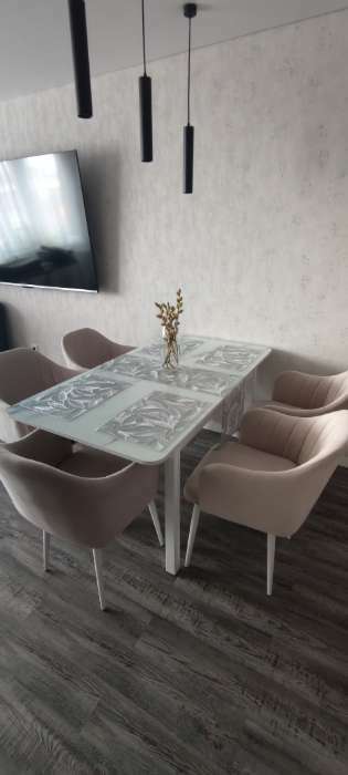 Фотография покупателя товара Дорожка на стол Доляна «Листопад», 30×150 см, цвет серебряный - Фото 1