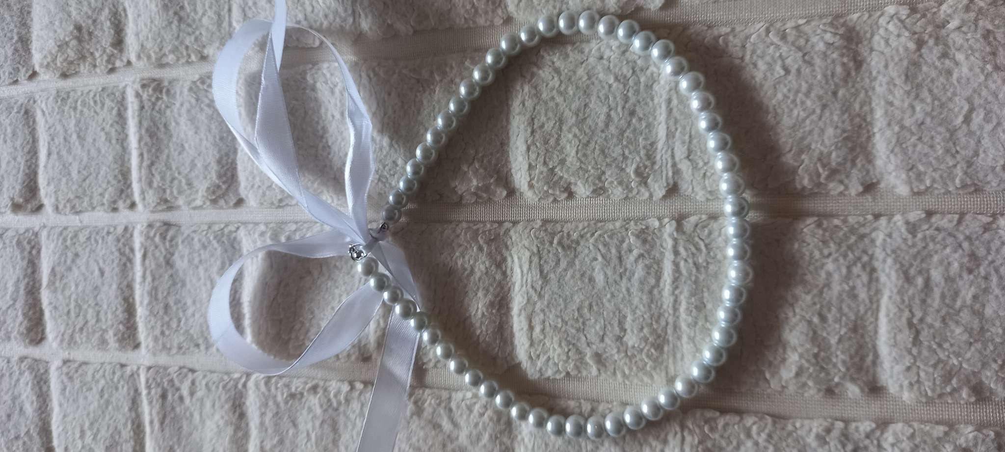 Фотография покупателя товара Чокер «Новый стиль» жемчужины с завязкой, цвет белый 40 см